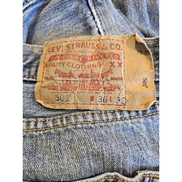 Vintage 90s Levis 501 XX Jeans Mens 36x28 (36x32 Tag) Straight Button Fly Y2K - Picture 9 of 14